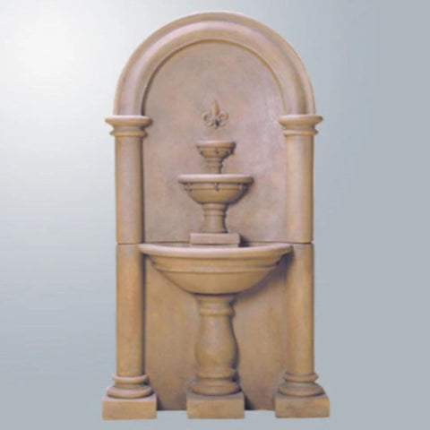 Giannini Garden Montecito Wall Fountain With Gray Gradient Background