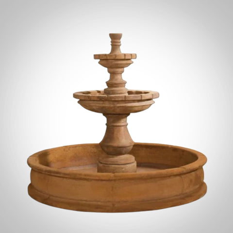 Giannini Garden Montefalco Two Tier Pond Fountain With Gray Gradient Background