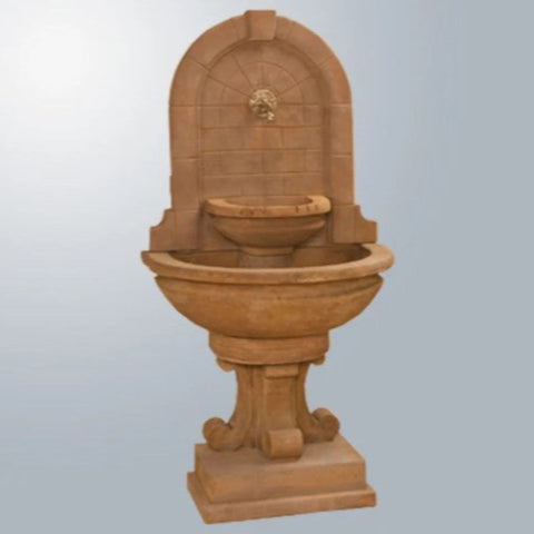 Giannini Garden Montefalco Wall Fountain For Bronze Spout With Gray Gradient Background