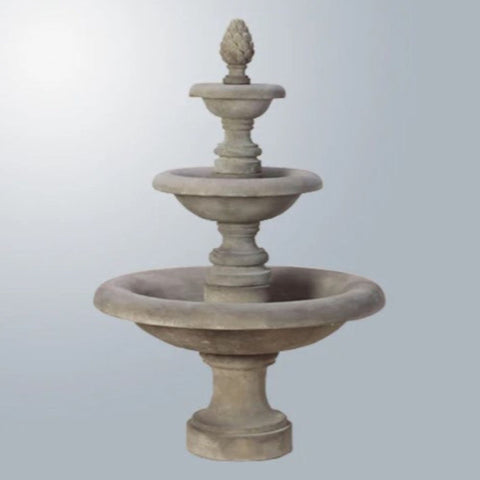 Giannini Garden Newcastle Three Tier Fountain Short With Gray Gradient Background