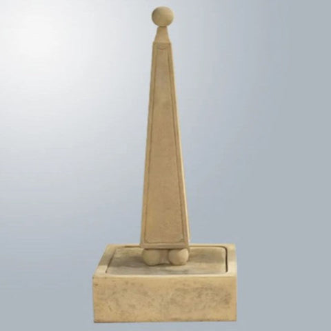 Giannini Garden Obelisk Fountain With Ball Base With Gray Gradient Background