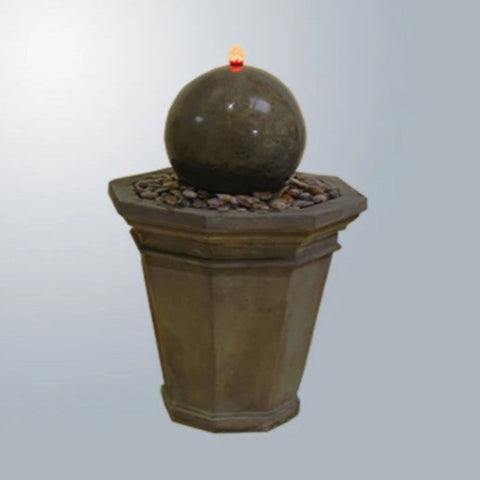 Giannini Garden Octoball Fountain Small With Gray Gradient Background