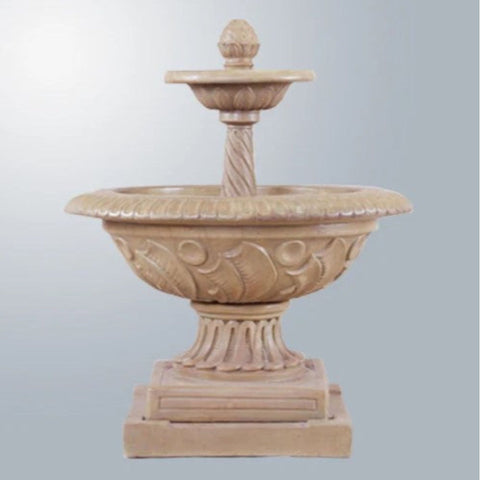 Giannini Garden Orvieto Two Tier Fountain With Gray Gradient Background
