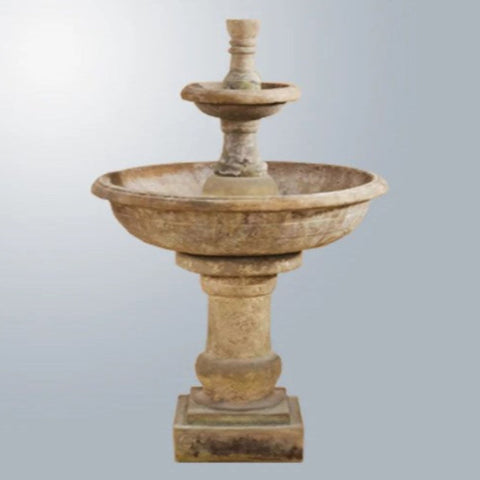 Giannini Garden Pavana Two Tier Fountain With Gray Gradient Background