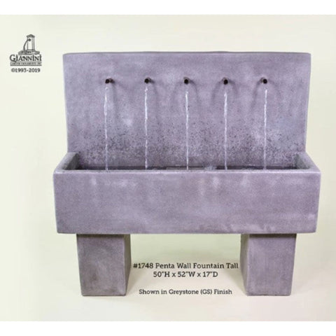 Giannini Garden Penta Wall Fountain Tall With Brand Name And Logo Background