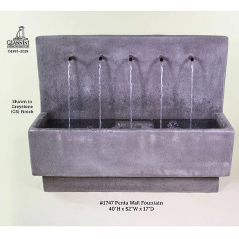 Giannini Garden Penta Wall Fountain With Brand Name And Logo Background