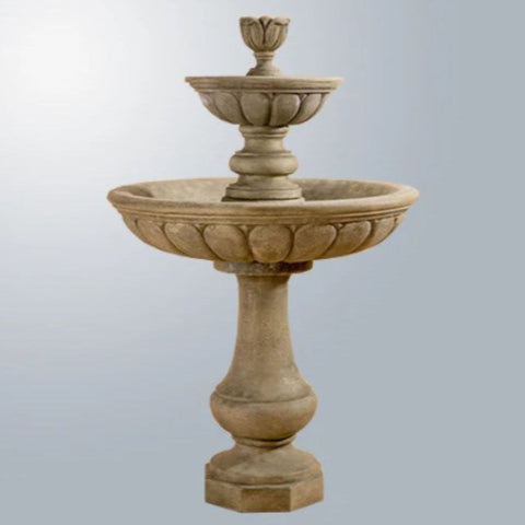 Giannini Garden Peotta Two Tier Fountain With Gray Gradient Background