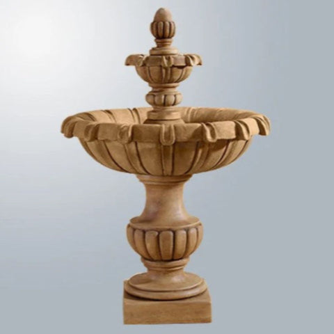 Giannini Garden Petite Chateau Two Tier Fountain With Gray Gradient Background
