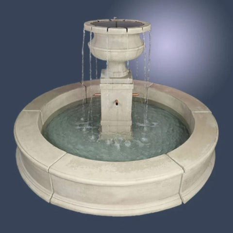 Giannini Garden Piazza Aventino Easy Pond Fountain w Copper Spouts With Gray Gradient Color Background
