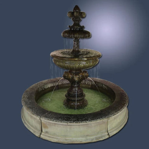 Giannini Garden Piazza Veneta Easy Pond Fountain With Gray Gradient Background