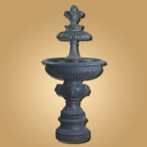 Giannini Garden Piazza Veneta Outdoor Water Fountain With Orange Color Background