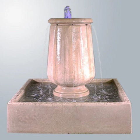 Giannini Garden Planum Urna Fountain With Gray Gradient Background