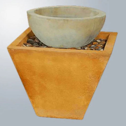 Giannini Garden Prima Bowl Fountain - Small With Gray Gradient Background