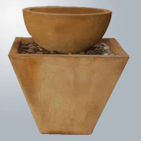 Giannini Garden Prima Bowl Fountain With Gray Gradient Background