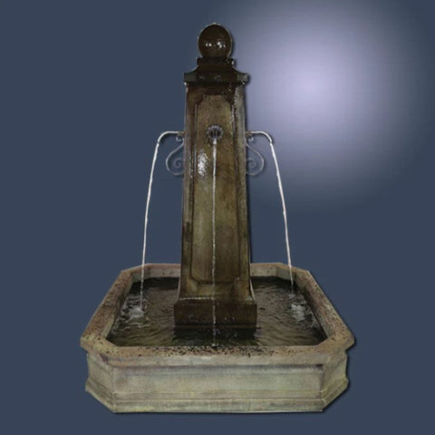 Giannini Garden Promenade Carre Pond Fountain for Rustic Spouts With Gray Gradient Background