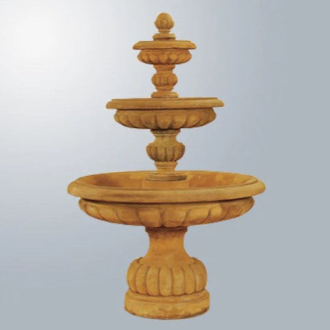 Giannini Garden Provence Three Tier Fountain With Gray Gradient Background