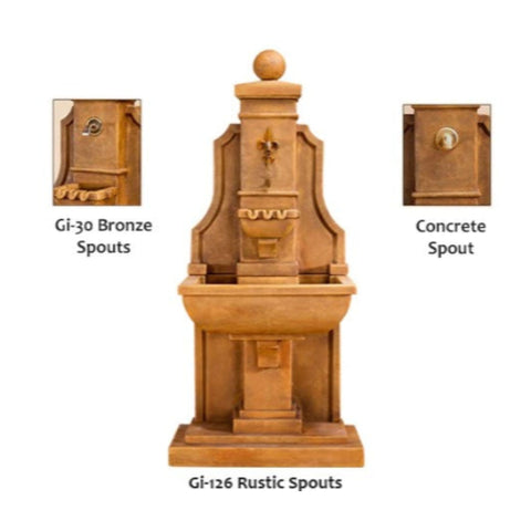 Giannini Garden Provenza Wall Fountain For Spouts With Three Spouts Mentioned