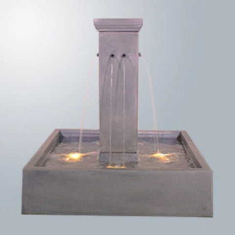 Giannini Garden Quadrum Courtyard Fountain With Gray Gradient Background