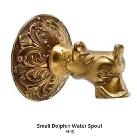 Giannini Garden Quattro Rustichella Outdoor Water Fountain for 4 Spout With Plain White Background-Small Dolphin GI-15