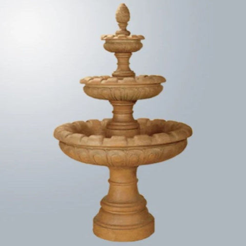 Giannini Garden Regale Three Tier Fountain With Gray Gradient Background