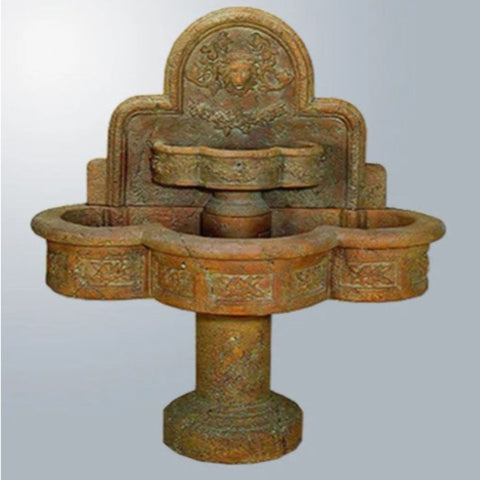 Giannini Garden Ricco Deruta Wall Outdoor Water Fountain With Colored Background
