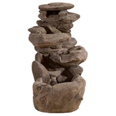 Giannini Garden Rock Falls Fountain With Plain White Background