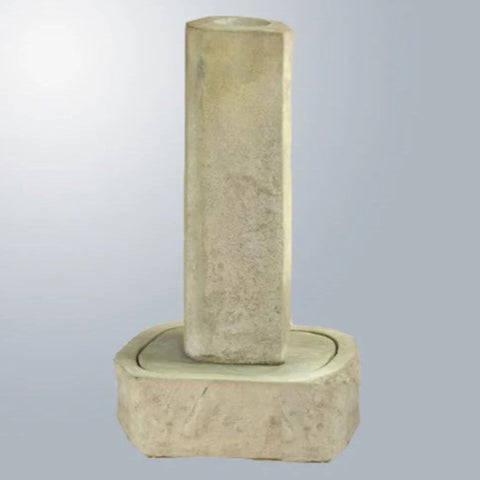 Giannini Garden Rock Pillar Fountain With Gray Gradient Background