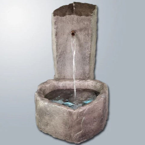 Giannini Garden Rock Springs Fountain With Gray Gradient Background