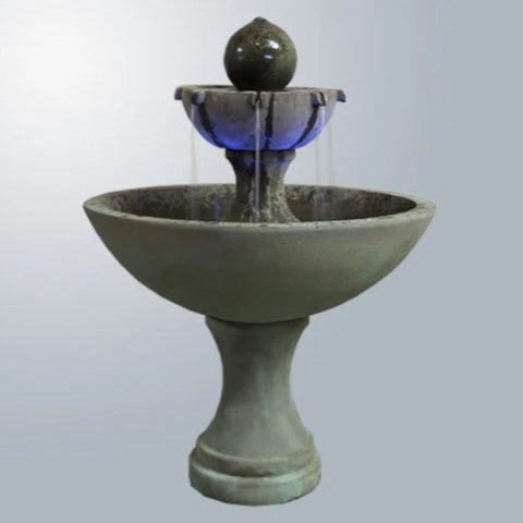 Giannini Garden Ronde Two Tier Fountain With Gray Gradient Background