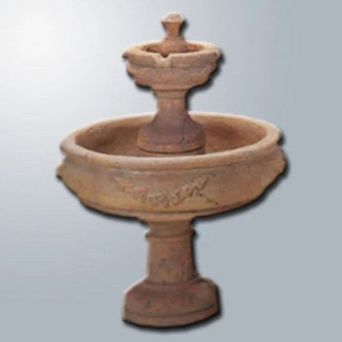 Giannini Garden Rosa Two Tier Fountain With Gray Gradient Color Background