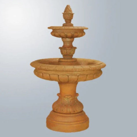 Giannini Garden Rosea Two Tier Fountain With Gray Gradient Background