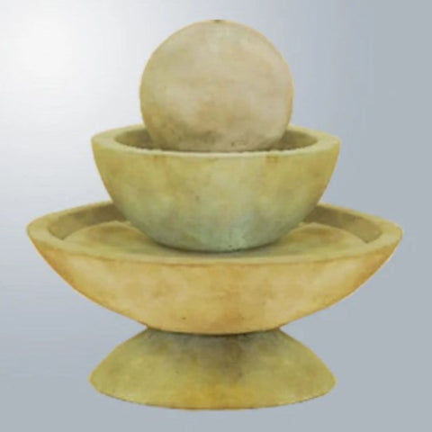 Giannini Garden Round Combo Fountain - Small With Gray Gradient Background
