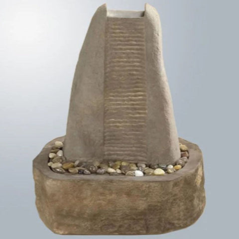 Giannini Garden Rustic Ridge Fountain With Gray Gradient Background