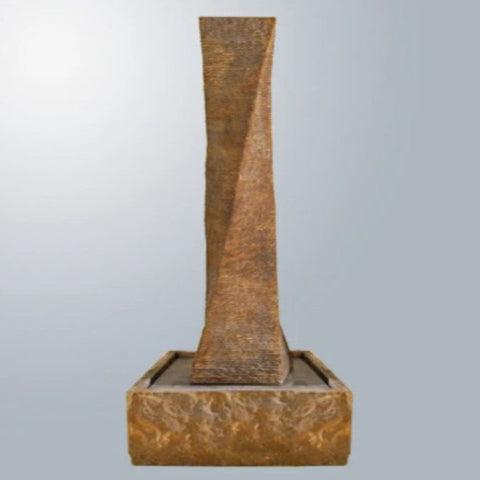 Giannini Garden Rustic Twist Fountain With Gray Gradient Background