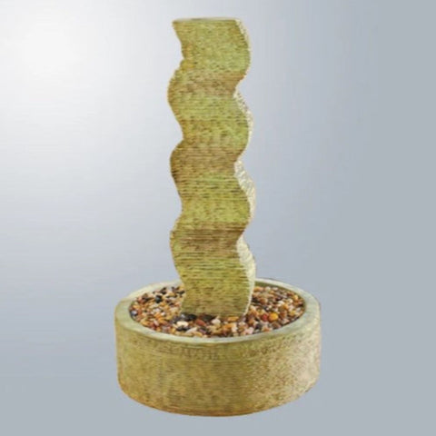 Giannini Garden Rustic Wave Fountain With Gray Gradient Background