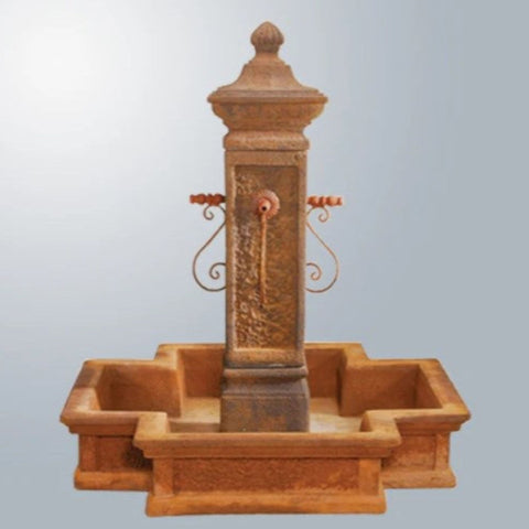 Giannini Garden San Martino Fountain For Rustic Spouts With Gray Gradient Background