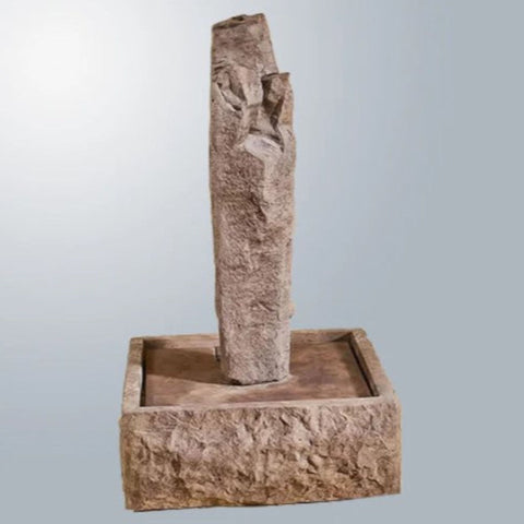 Giannini Garden Sedona Rock Fountain-Large With Gray Gradient Background