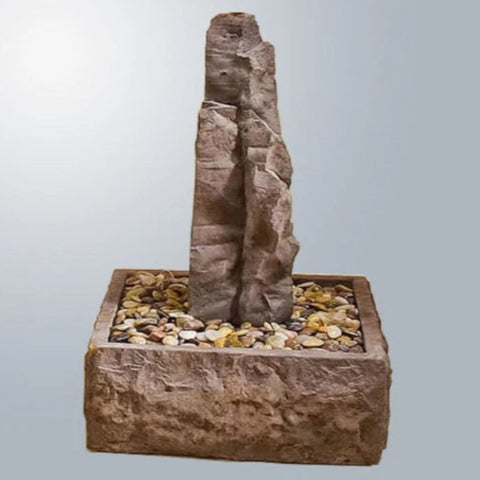 Giannini Garden Sedona Rock Fountain-Small With Gray Gradient Background