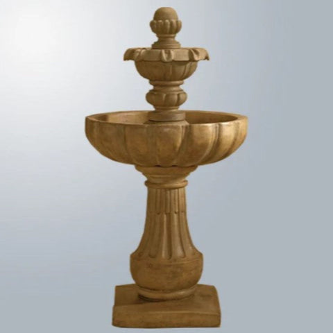 Giannini Garden Serafina Two Tier Fountain With Gray Gradient Background