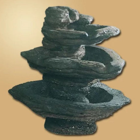 Giannini Garden Slate Three Tier Outdoor Water Fountain With Gradient Color Background