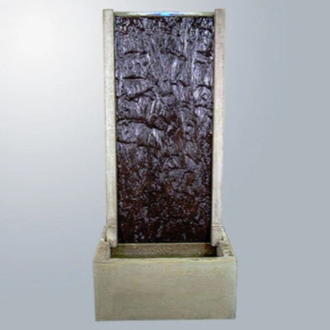 Giannini Garden Slate Water Wall Tall With Gray Gradient Background