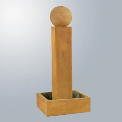 Giannini Garden Smooth Pilar Fountain Tall With Gray Gradient Background