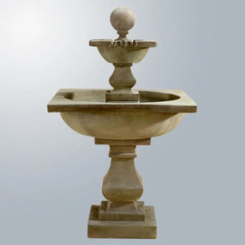 Giannini Garden Solara Two Tier Fountain With Gray Gradient Background