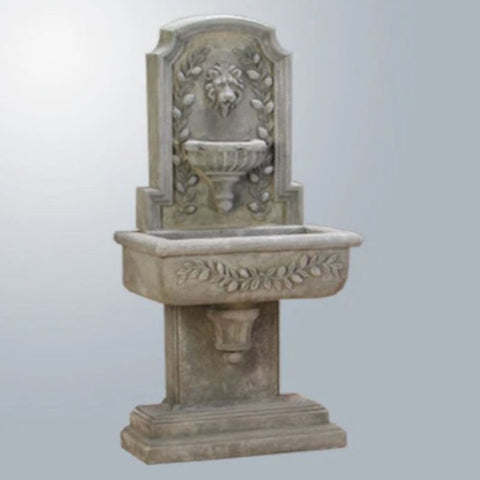 Giannini Garden Sorrentine Wall Outdoor Fountain With Gray Gradient Background