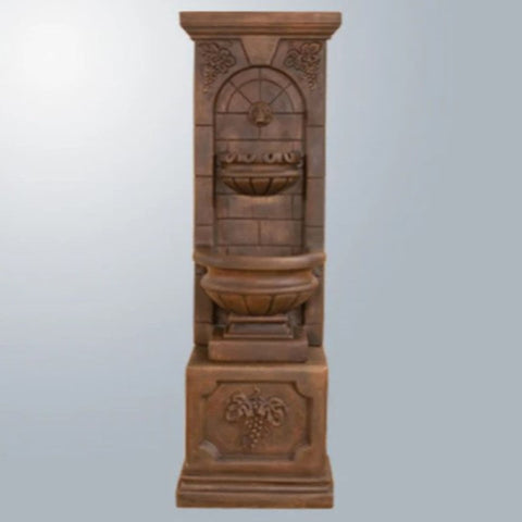 Giannini Garden St. Helena Fountain With Base & Concrete Spout With Gray Gradient Background