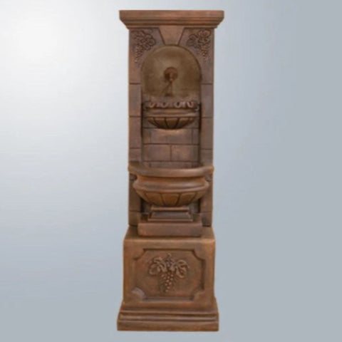 Giannini Garden St. Helena Fountain With Base For Rustic Iron Spout With Gray Gradient Background