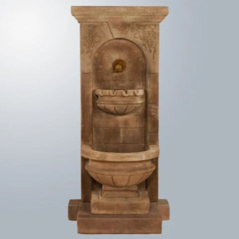 Giannini Garden St. Helena Fountain With Step & Concrete Spout With Gray Gradient Background