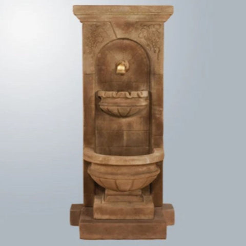 Giannini Garden St. Helena Fountain With Step For For Bronze Spout With Gray Gradient Background
