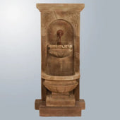 Giannini Garden St. Helena Fountain With Step For Rustic Spout With Gray Gradient Background