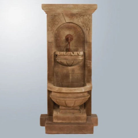 Giannini Garden St. Helena Fountain With Step For Rustic Spout With Gray Gradient Background